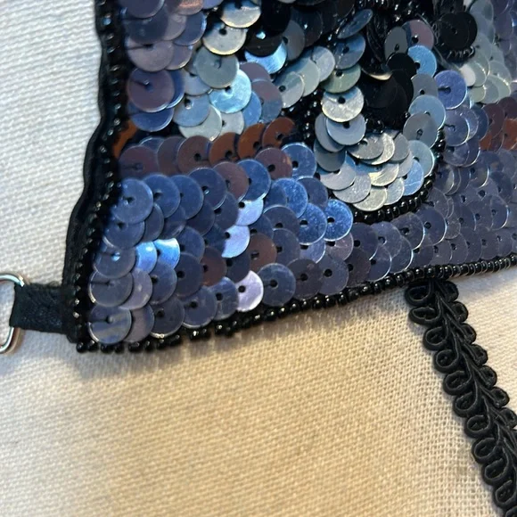 Beaded and Sequined Halter Crisscross Back - Picture 5 of 10